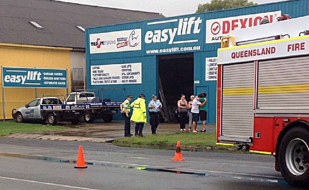 FIRE DRAMA: The scene at Easy Lift after yesterday’s fire at a neighbouring home. FIRE DRAMA: The scene at Easy Lift after yesterday’s fire at a neighbouring home.